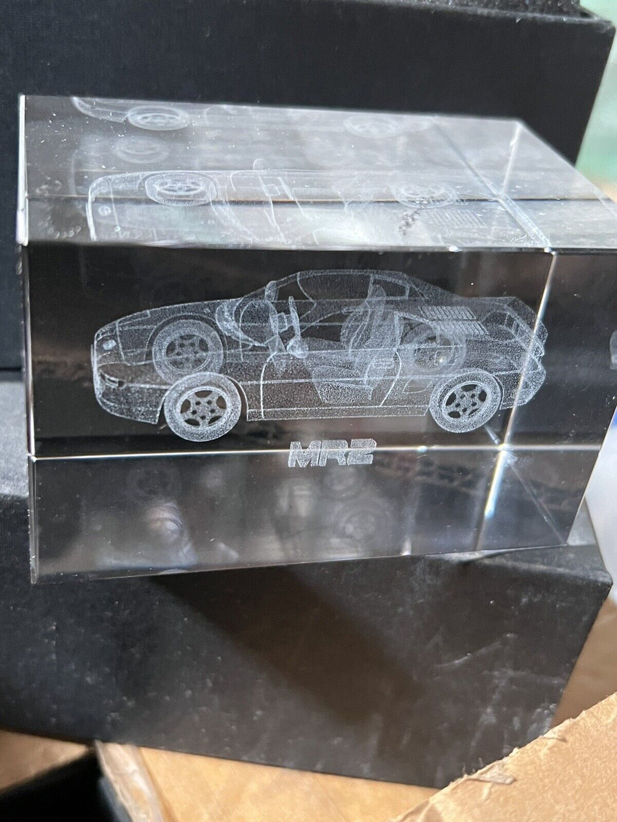 Toyota MR2 3d laser etched crystal glass