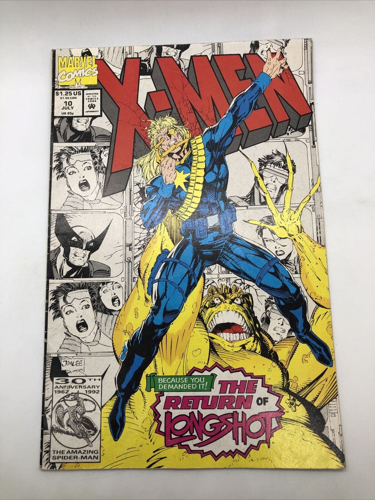 X-Men #10 (Marvel Comics, 1992) Return of Longshot, Mojo, Gambit, Jim Lee