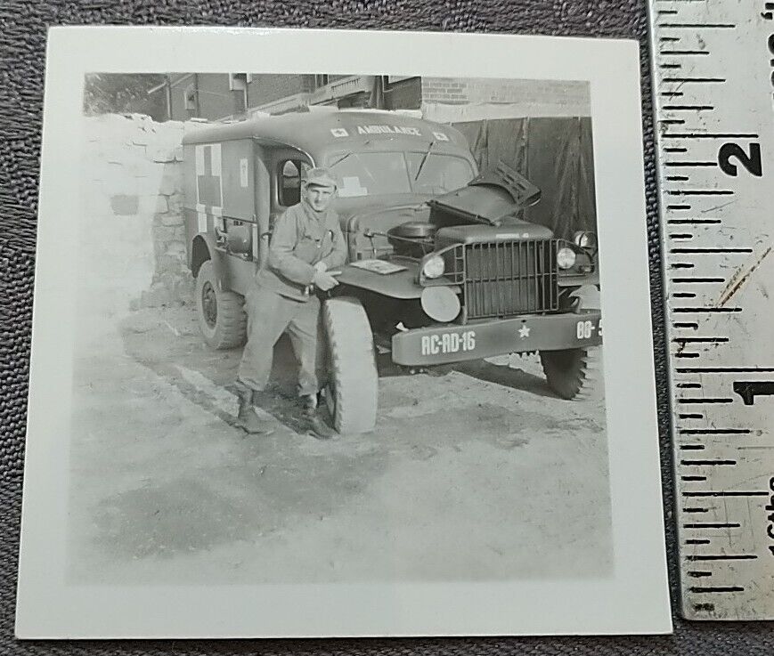Camp Pall Mall Ambulance 76th Inf 304th C Co Military WWII WW2 Army Photo Image