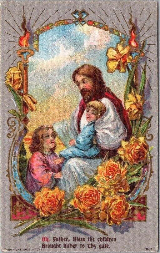 Vintage 1909 RELIGIOUS Greetings Postcard Jesus \