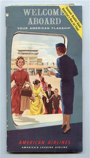 1960 American Airlines Welcome Aboard Packet Route Map Postcards Forms