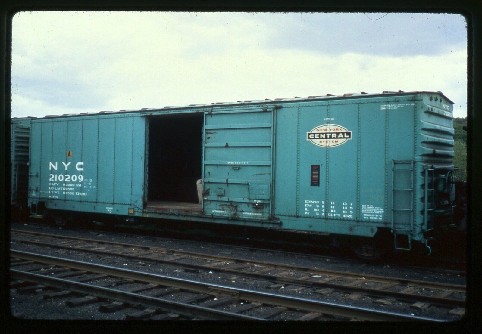 Railroad Slide - New York Central #210209 Box Car 1974 Hollidaysburg PA Vintage