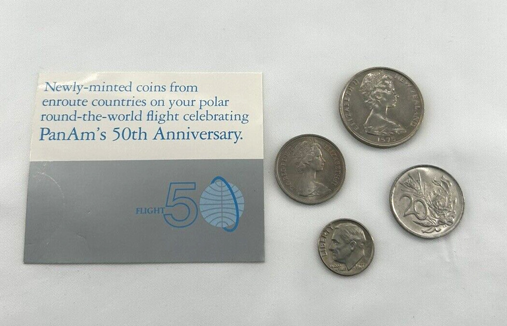 Pan Am Airlines 50th Anniversary Coin Set Passenger Gift