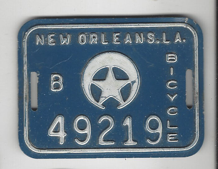 NEW ORLEANS LOUISIANA BICYCLE LICENSE PLATE TAG 49219