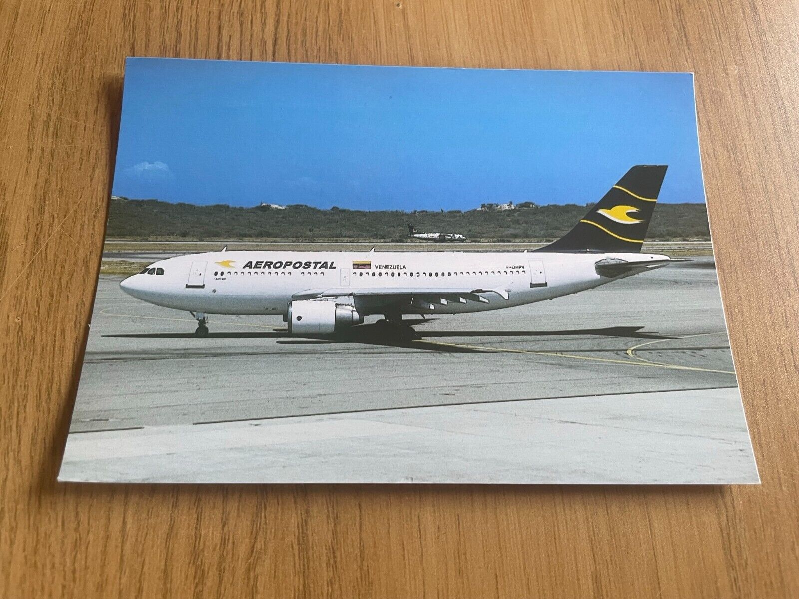 Aeropostal Airbus A310 aircraft postcard