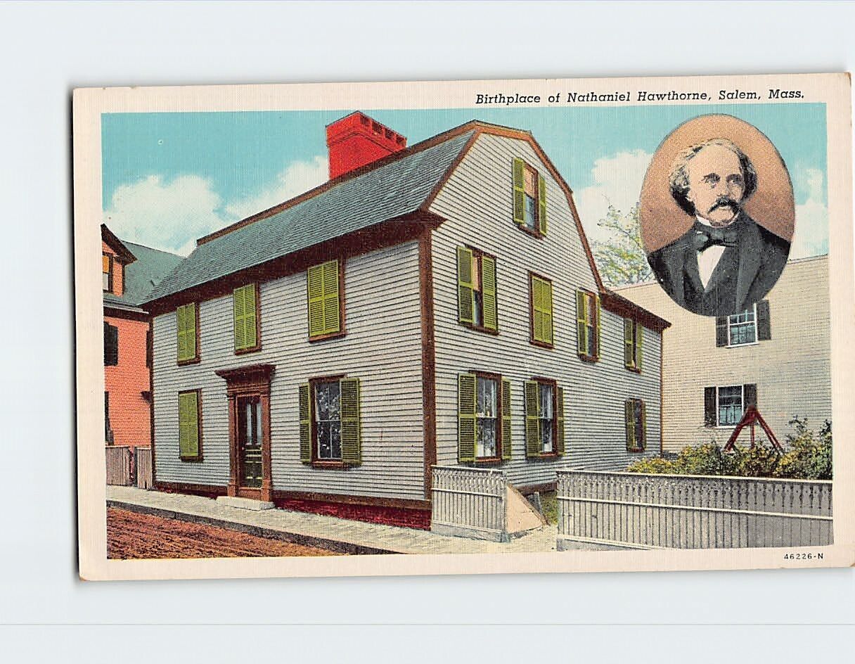 Postcard Birthplace of Nathaniel Hawthorne Salem Massachusetts USA