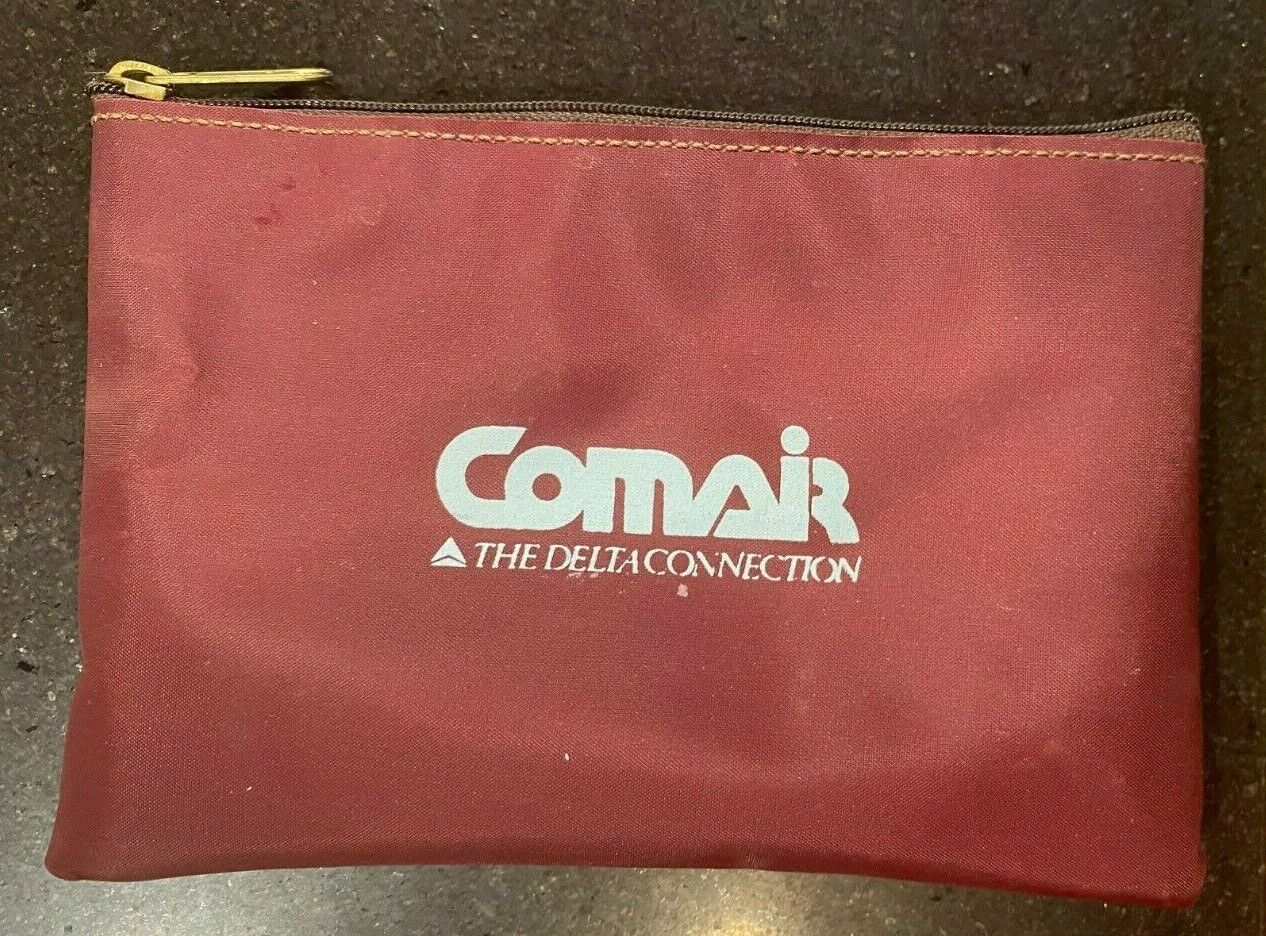 RARE  Vintage COMAIR Delta Connection Zipper Bag