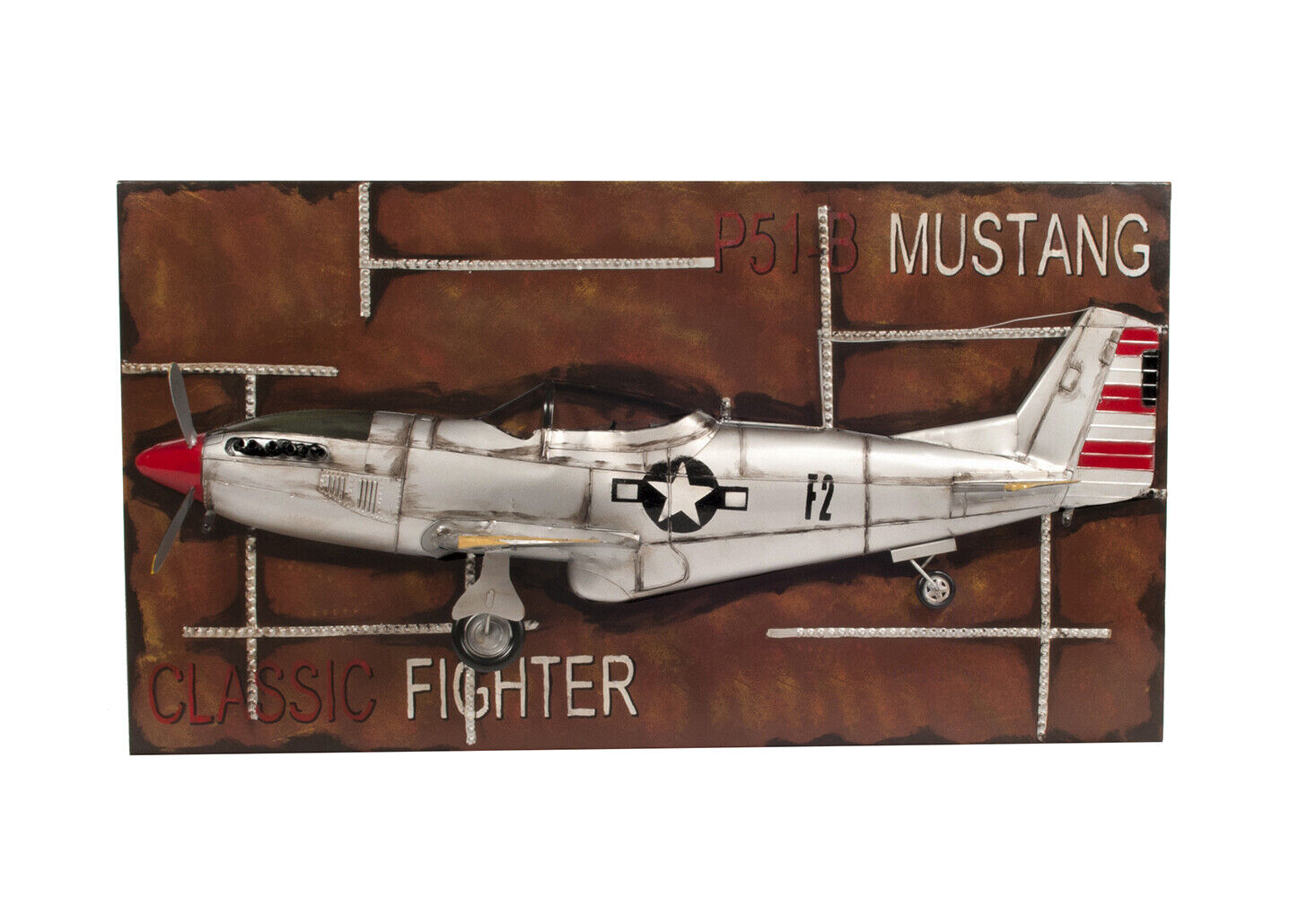 1943 Mustang P-51 Fighter 3D Model Painting Frame iron Model Airplane