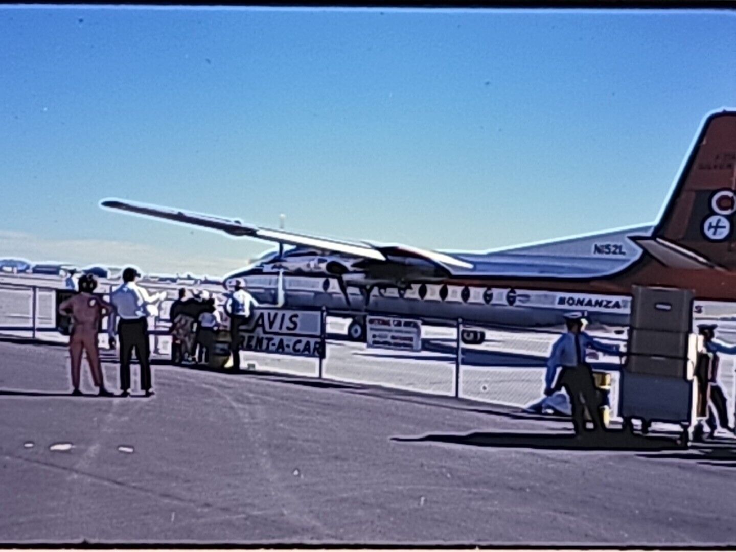 Vintage Bonanza Airlines Plane Photo 35mm Slide