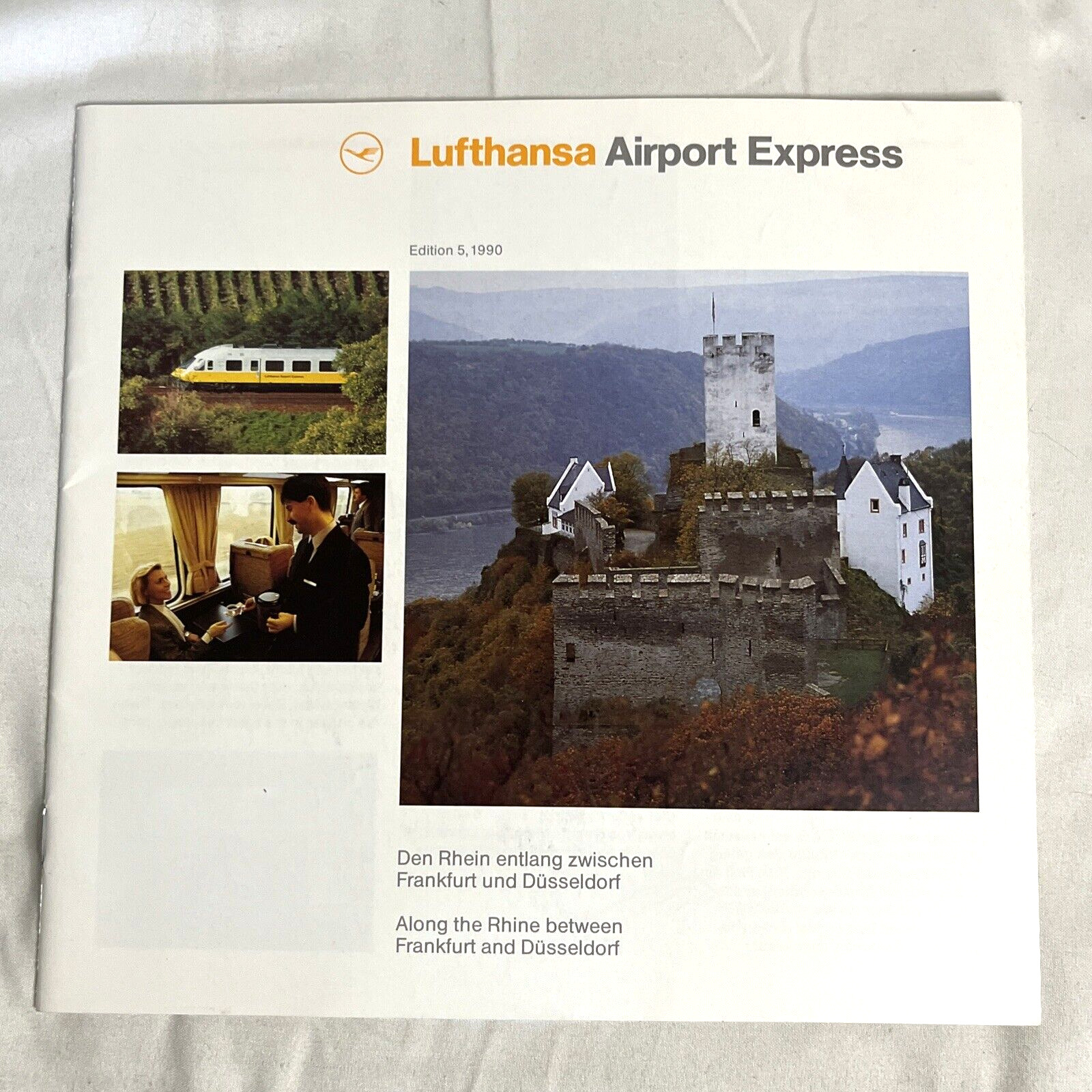 Lufthansa Airport Express Booklet Advertisement Germany Train Service 1990