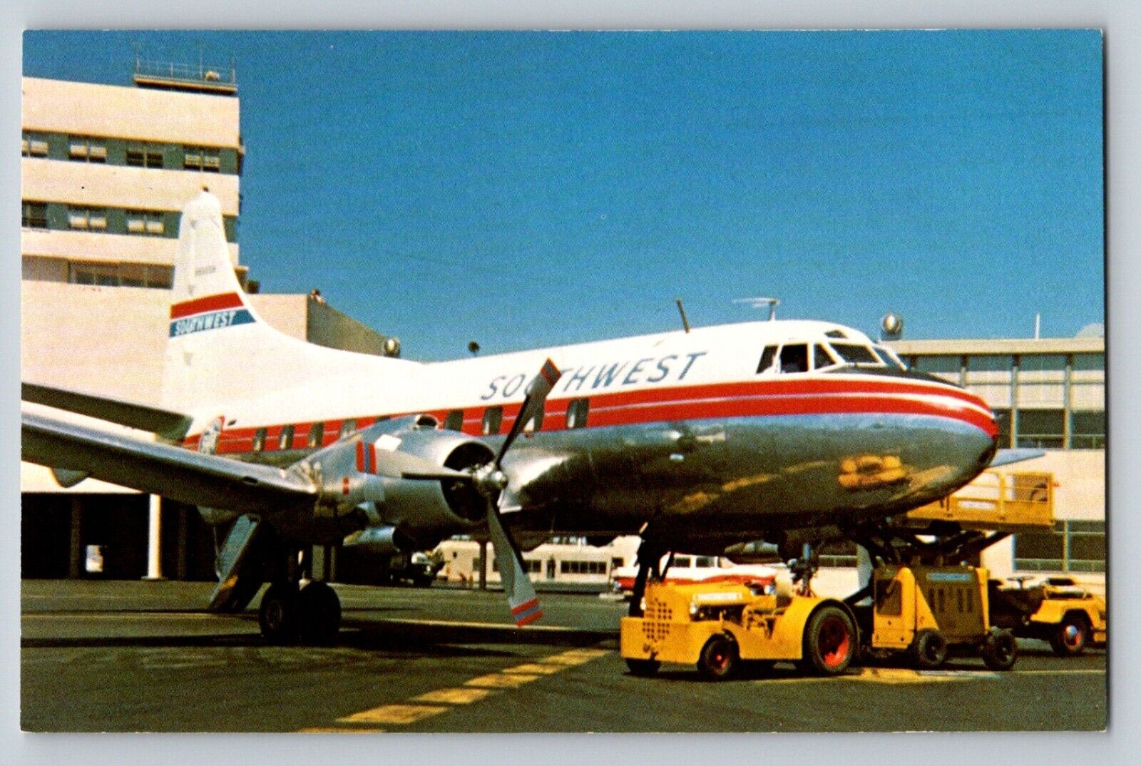 SWA-Southwest Airways Martin 2-0-2 Aircraft Original Postcard