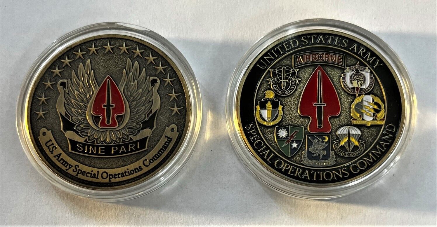 Delta Force Army Special Operations Command Challenge Coin #2 De Opresso SEAL PJ