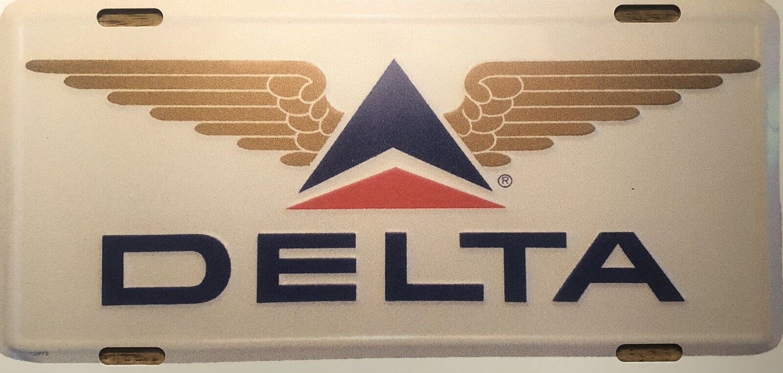 Delta airlines vintage Metal License Plate Emblem.