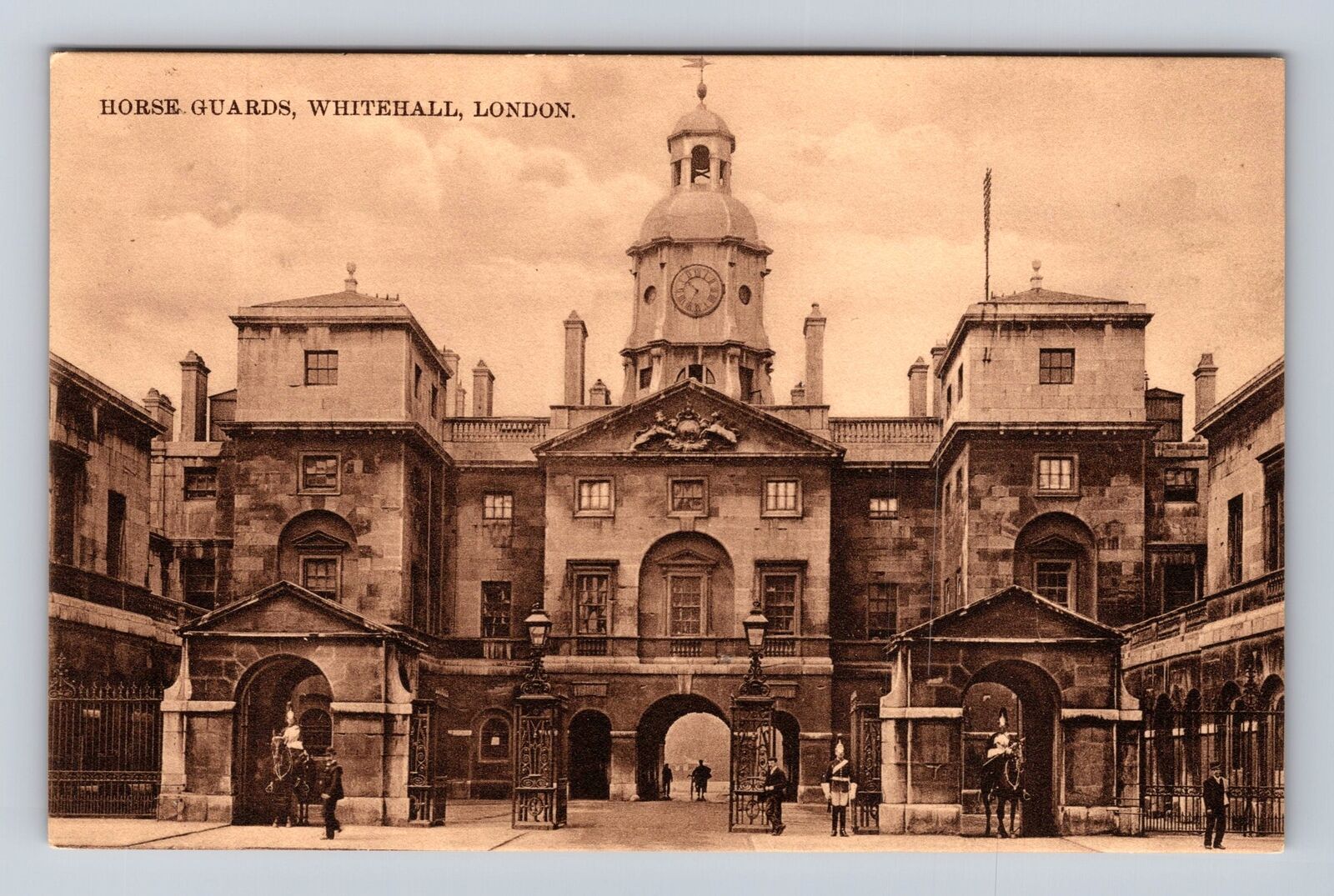 London England, Horse Guards, Whitehall, Antique, Vintage Souvenir Postcard