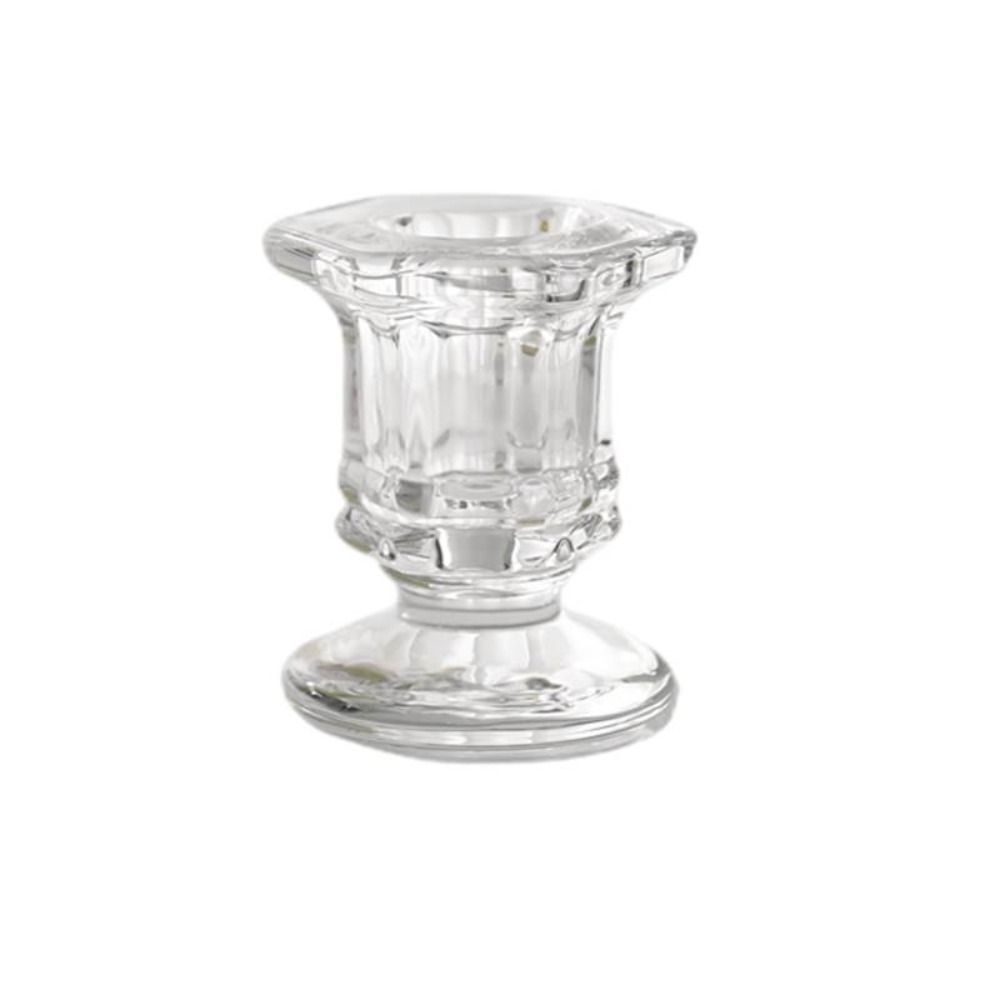 1/4pcs Clear Candlestick Holder Glass Vintage Crystal Candle Holder  Home