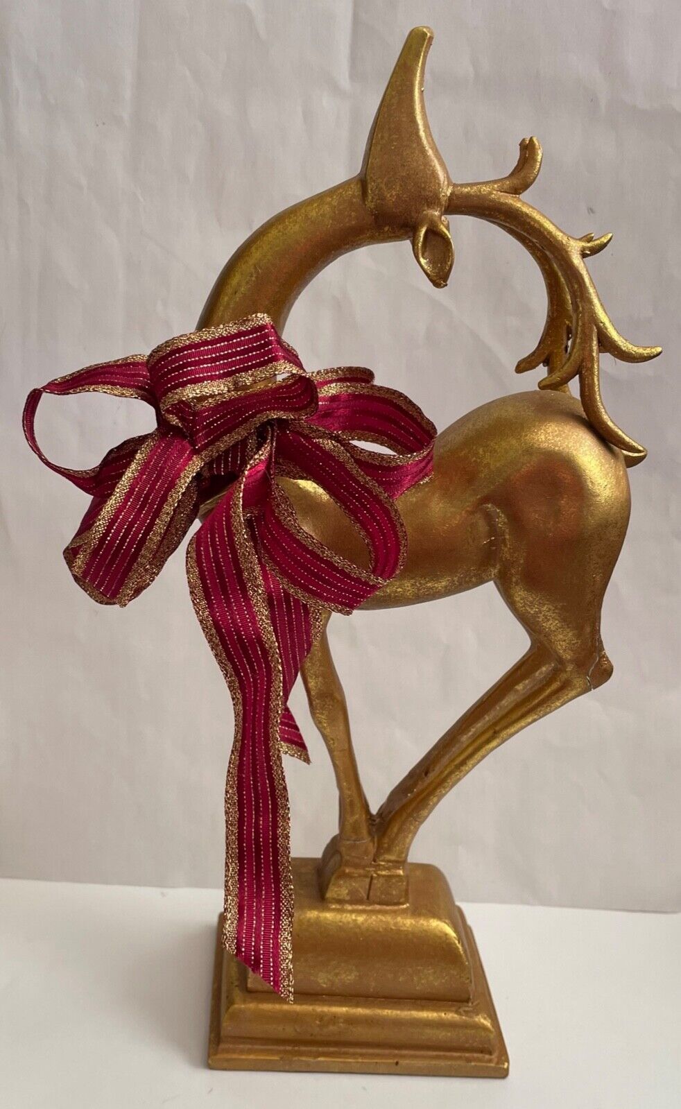 Gold/Bronze Reindeer Holiday Figure Decor, Christmas Deer Standing 11.75\