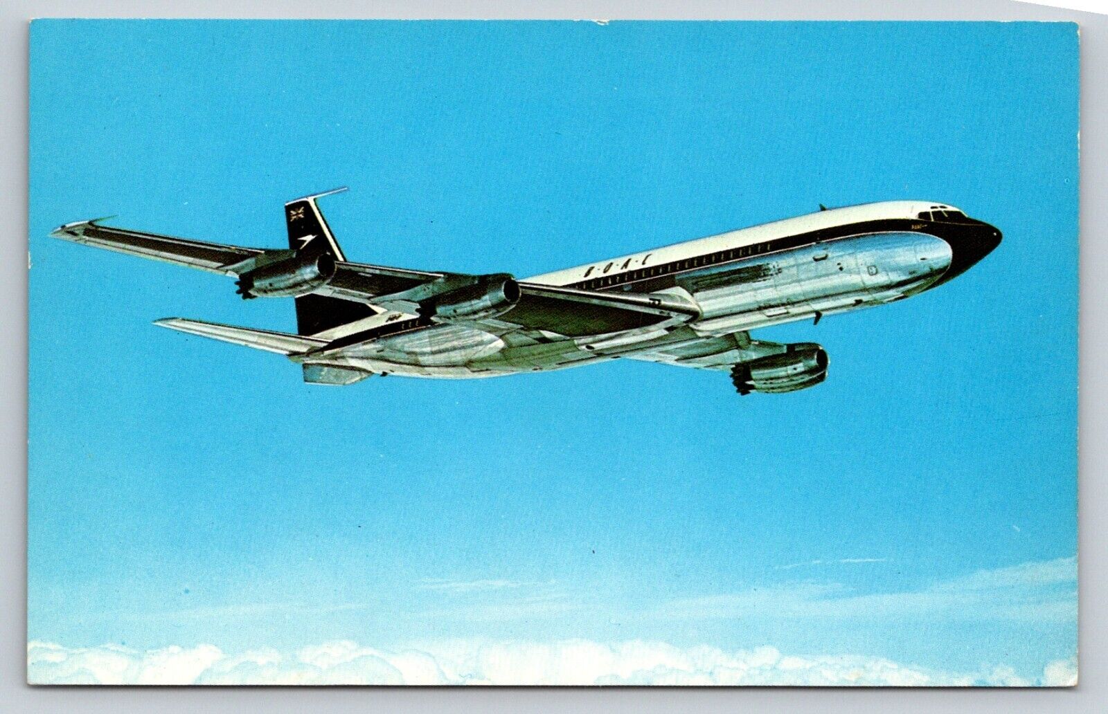 British Overseas Airways BOAC Boeing 707 original 1964 Postcard