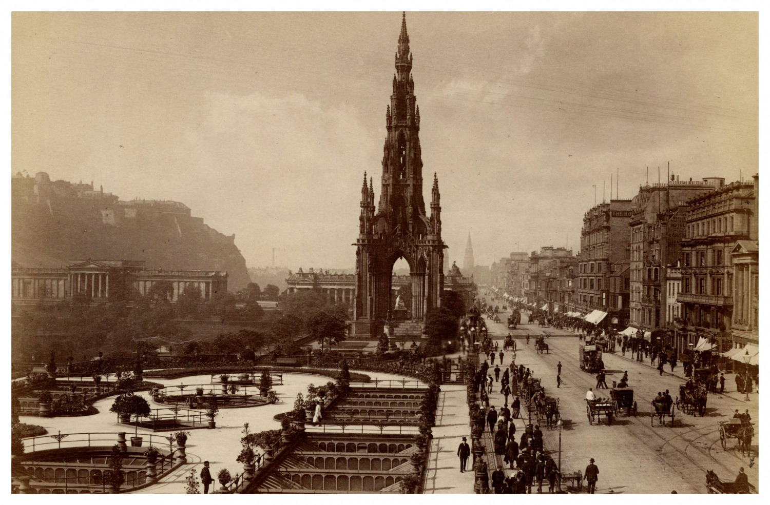 Scotland, Edinburgh, Scott Monument Vintage Albumen Print Albumin Print 1