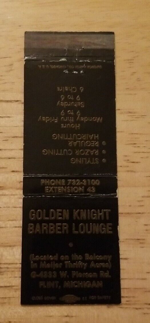 Matchbook Golden Knight Barber Lounge Flint  Michigan Meijer Thrifty Acres Hair