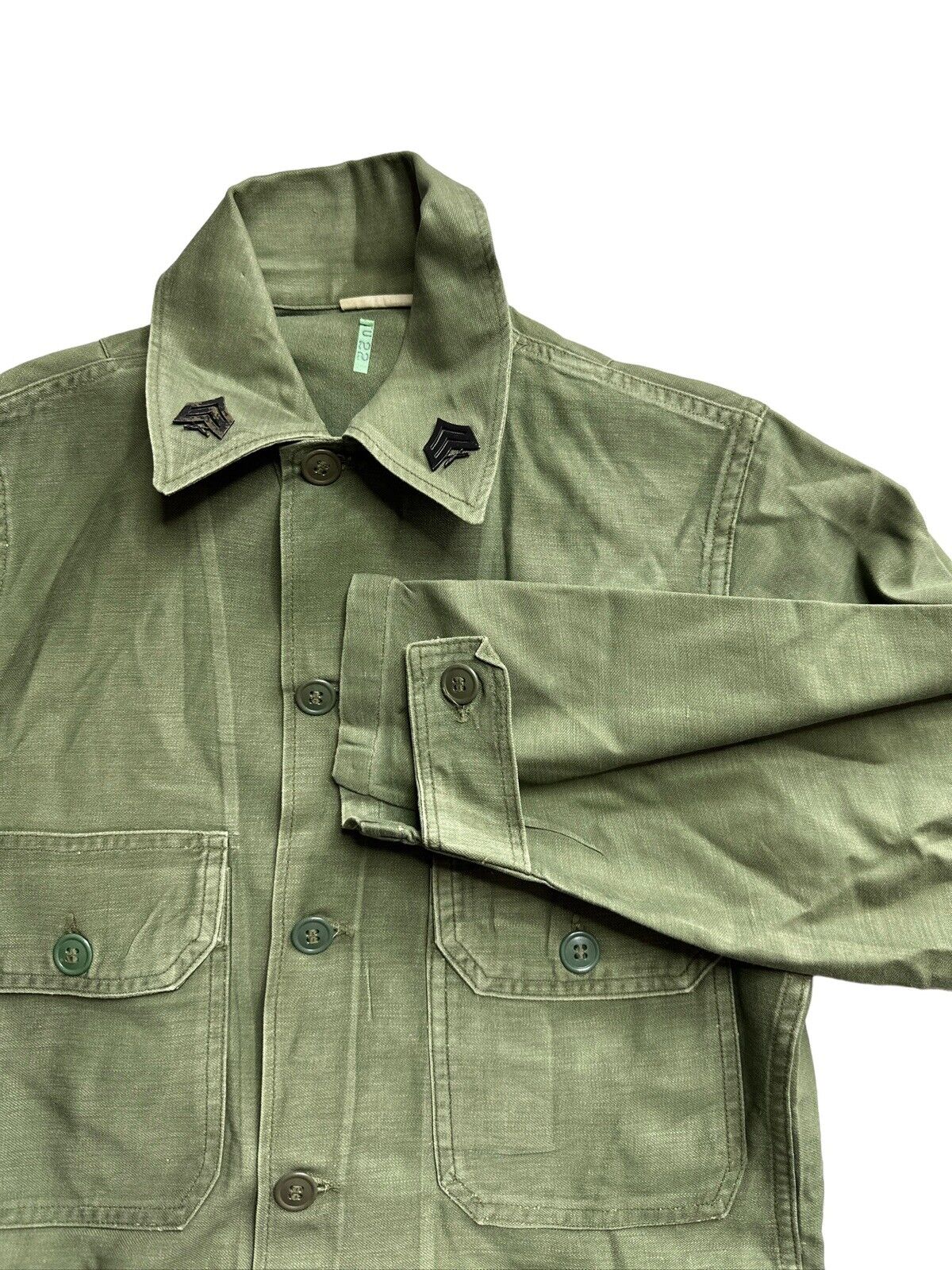 VTG US ARMY VIETNAM OG-107 Utility Shirt- 1964 60s Small Button Up