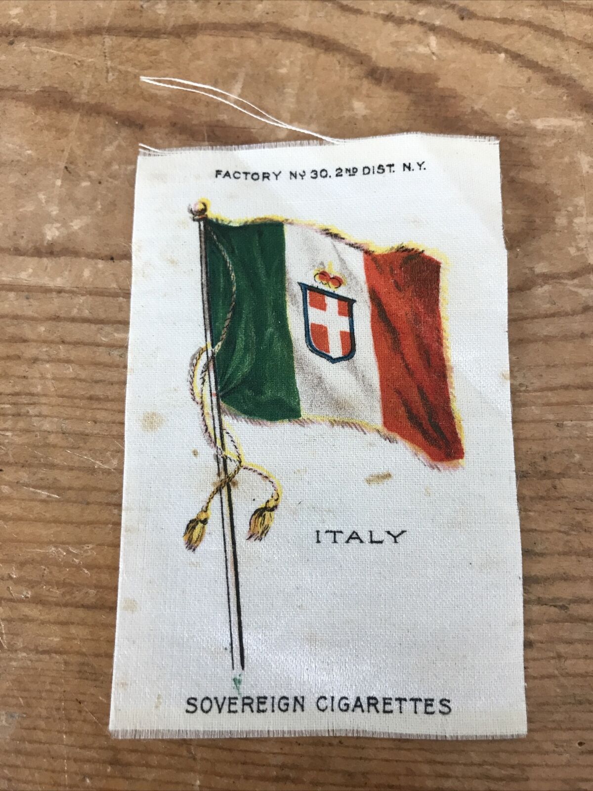 Vintage 1900s Antique Sovereign Cigarettes Tobacco Silk Italian Flag Italy