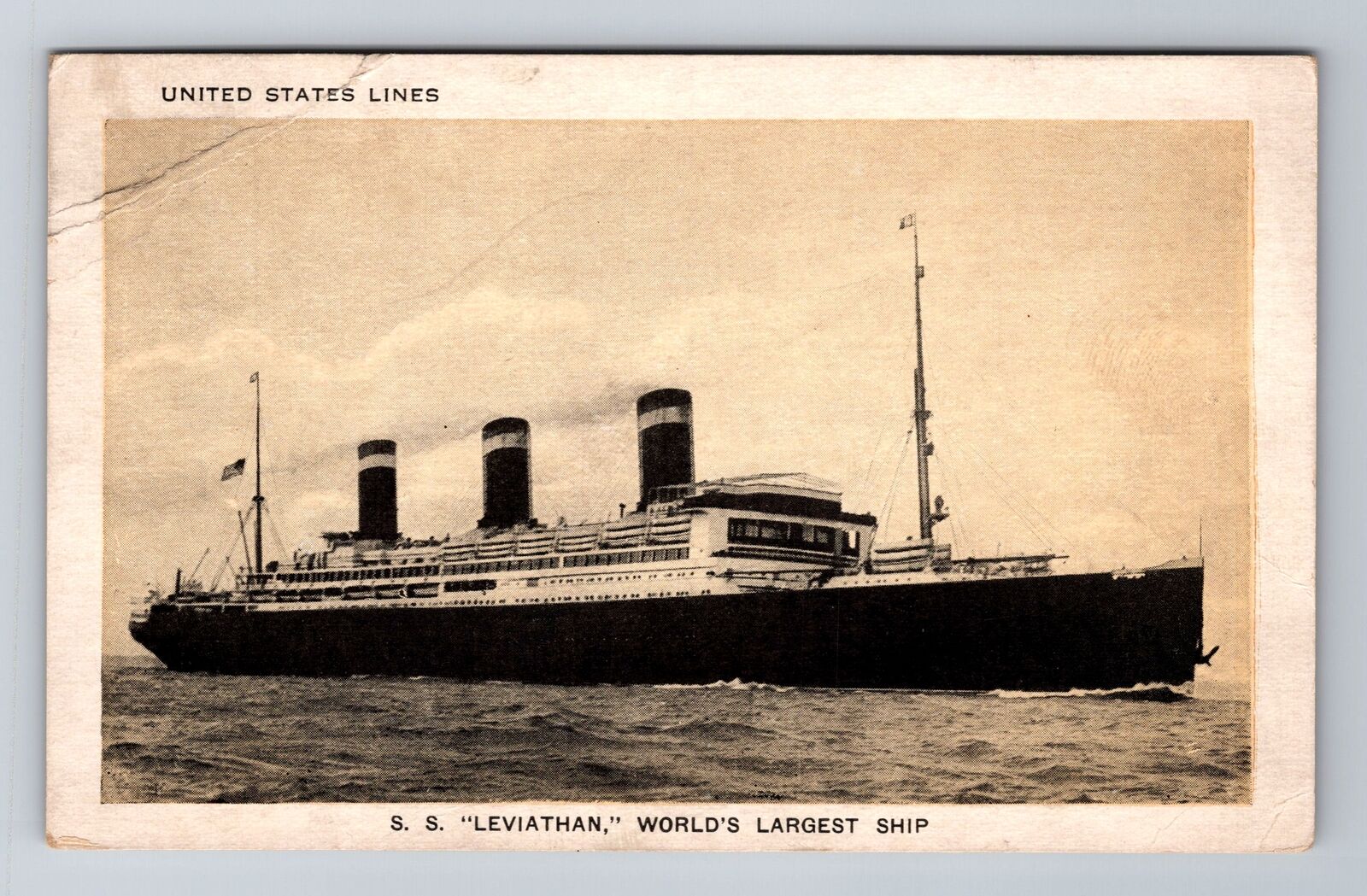SS Leviathan, Ship, Transportation, Antique, Vintage Souvenir Postcard