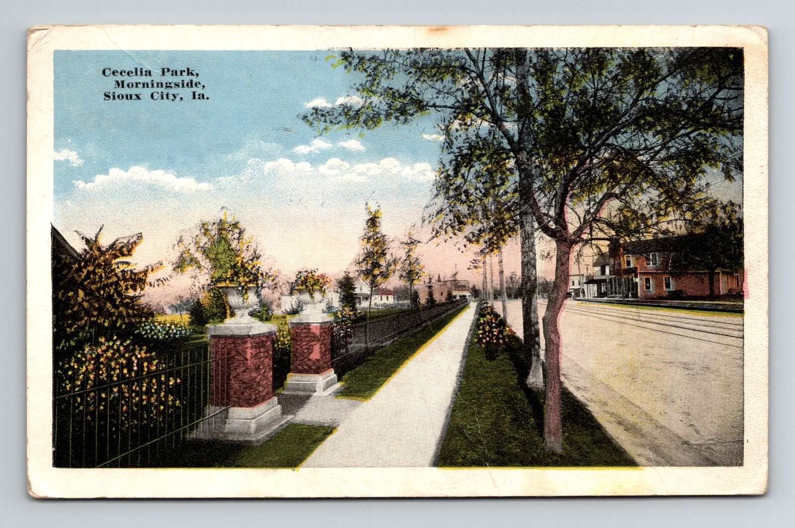 Sioux City IA-Iowa, Cecelia Park, Morningside, c1916 Vintage Postcard