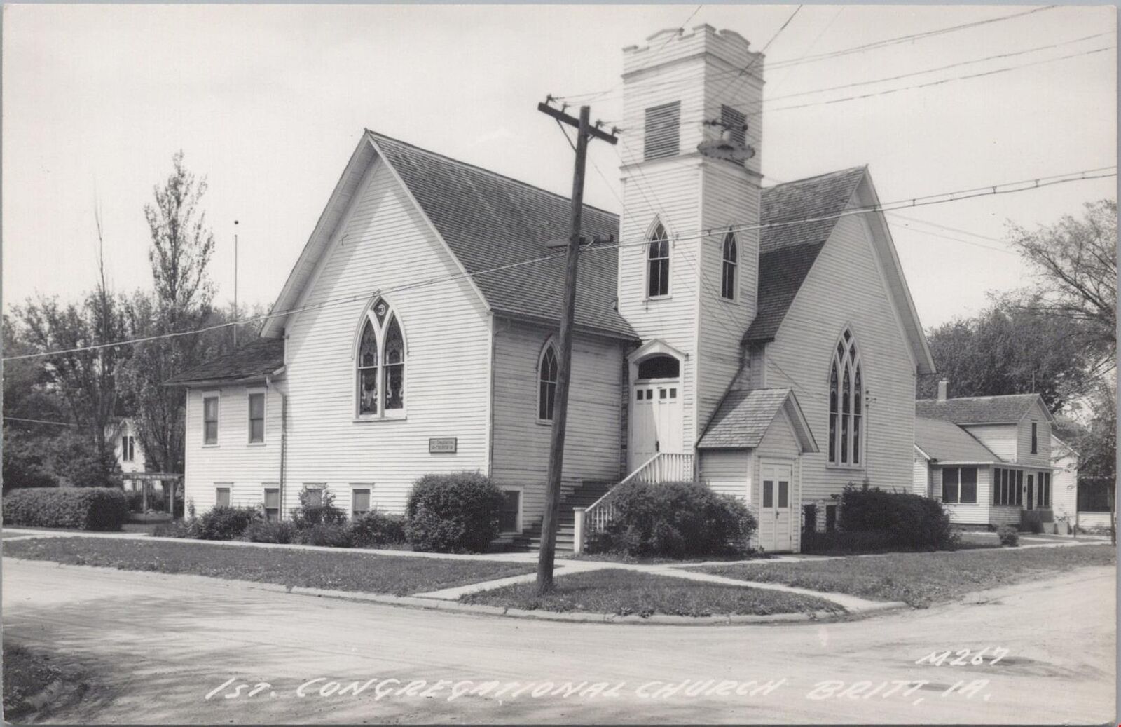 RPPC Postcard 1st Congregational church Britt IA Iowa 