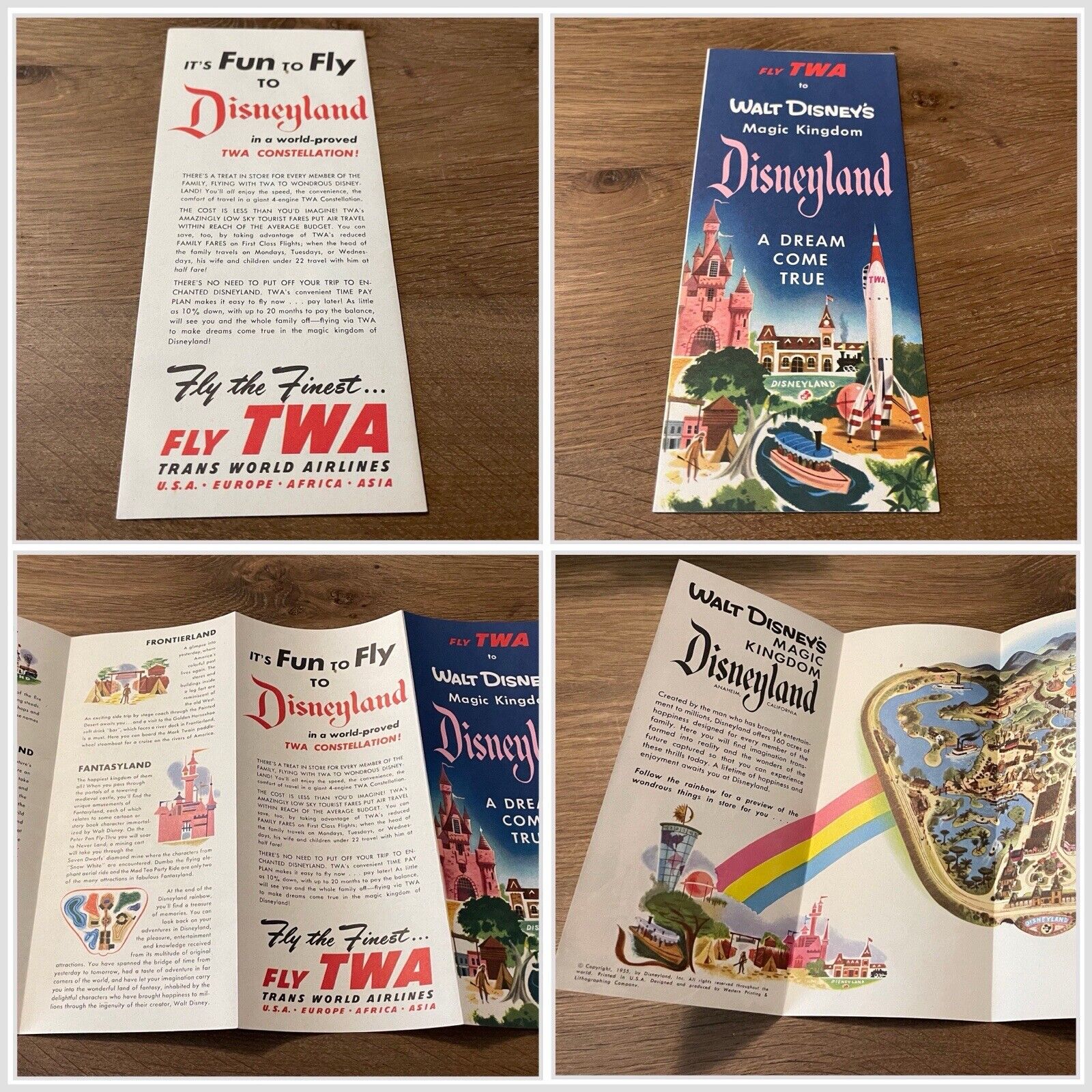 1955 Disneyland Booklet Fly Twa - A Dream Come True - Extremely Rare Condition