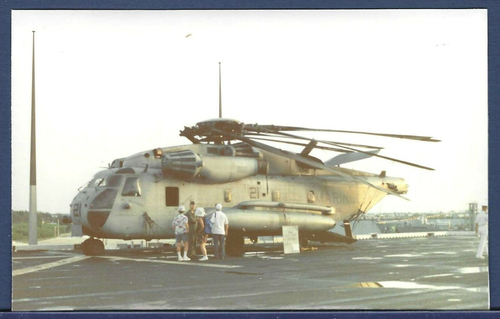 USMC CH-53 Sea Stallion Helicopter on Flight Deck of USS BELLEAU WOOD LHA-3