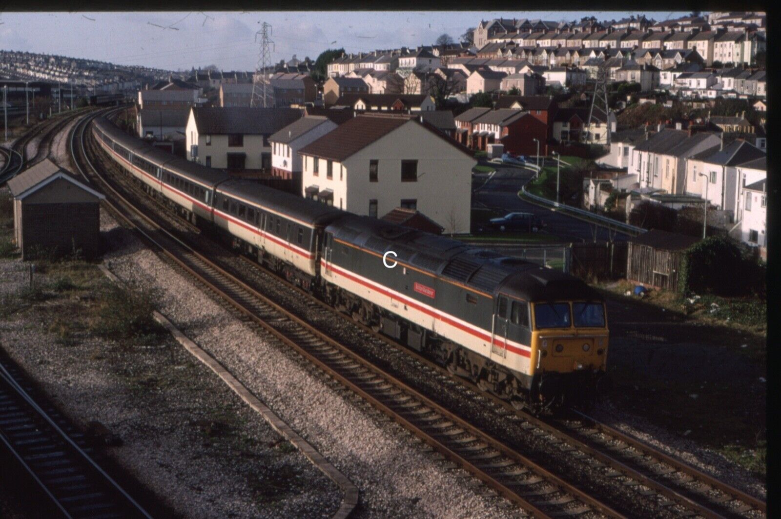 35MM SLIDE BRITISH RAILWAY BR CLASS 47 - 47831 AT PLYMOUTH LAIRA JCT 11/12/1993