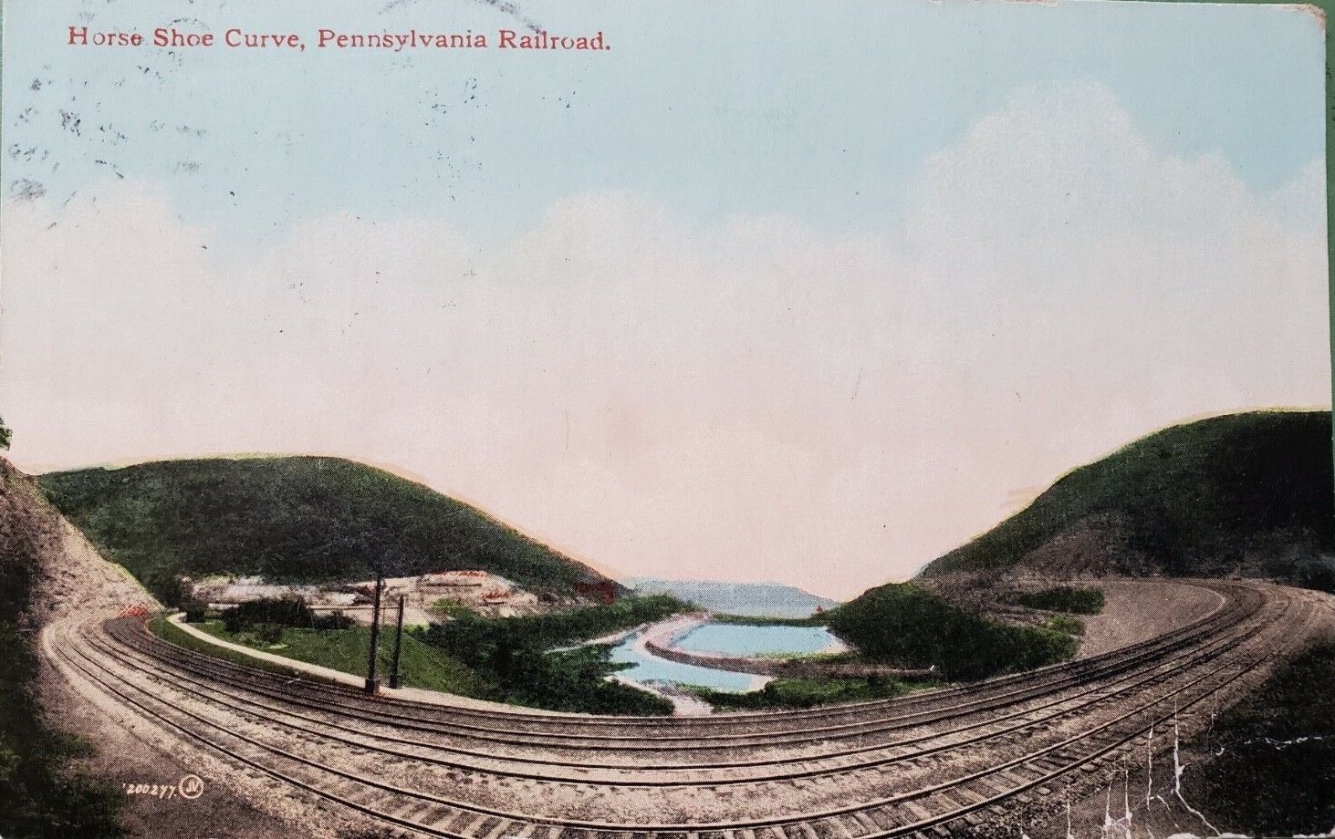 Vintage Postcard 1915 PA Railroad Horse Shoe Curve POSTED with Stamp