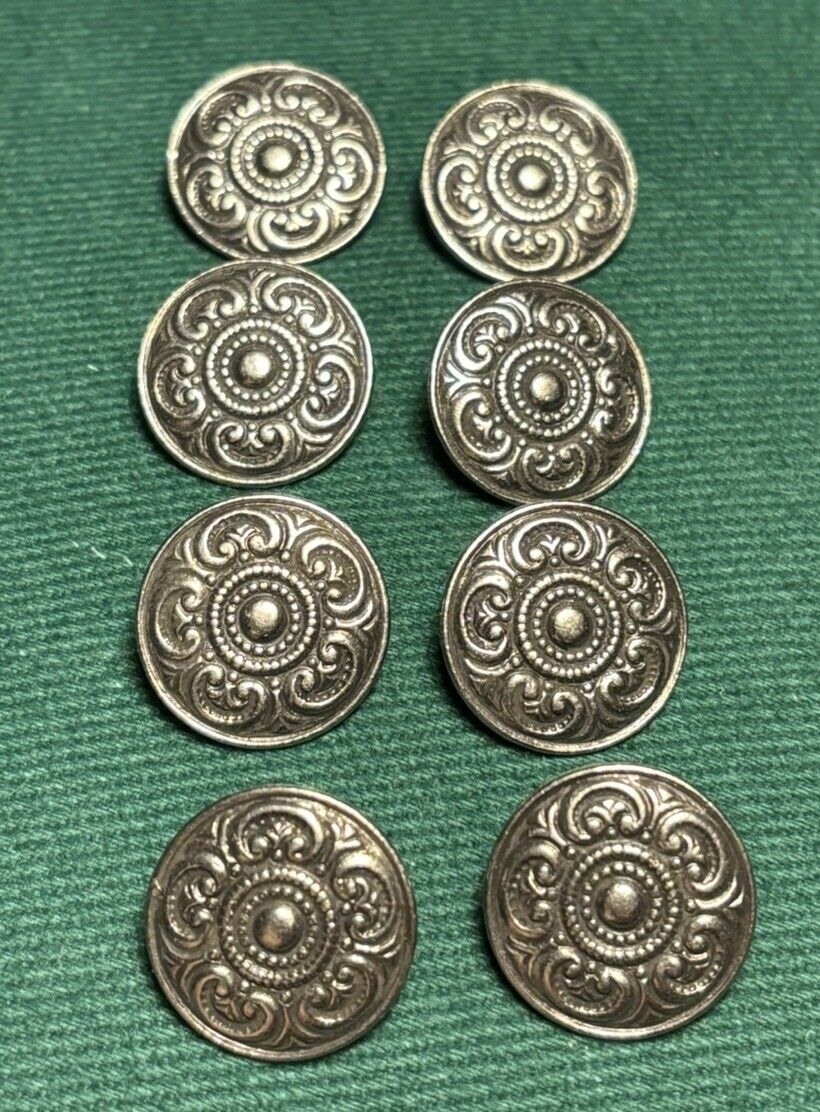 Vintage Pewter Buttons- Norwegian Made Beautiful Traditional Design.
