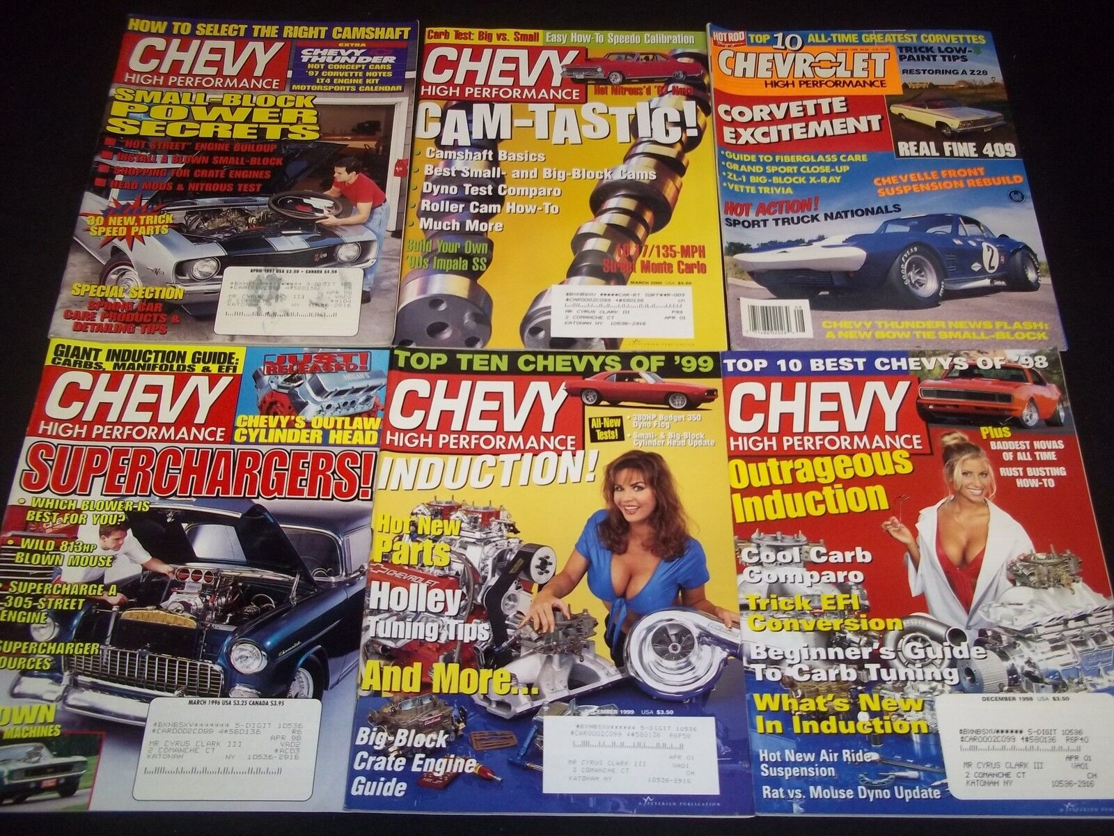 1980S-2000S CHEVY HIGH PERFORMANCE MAGAZINE LOT OF 24 ISSUES - CAR COVER - M 707