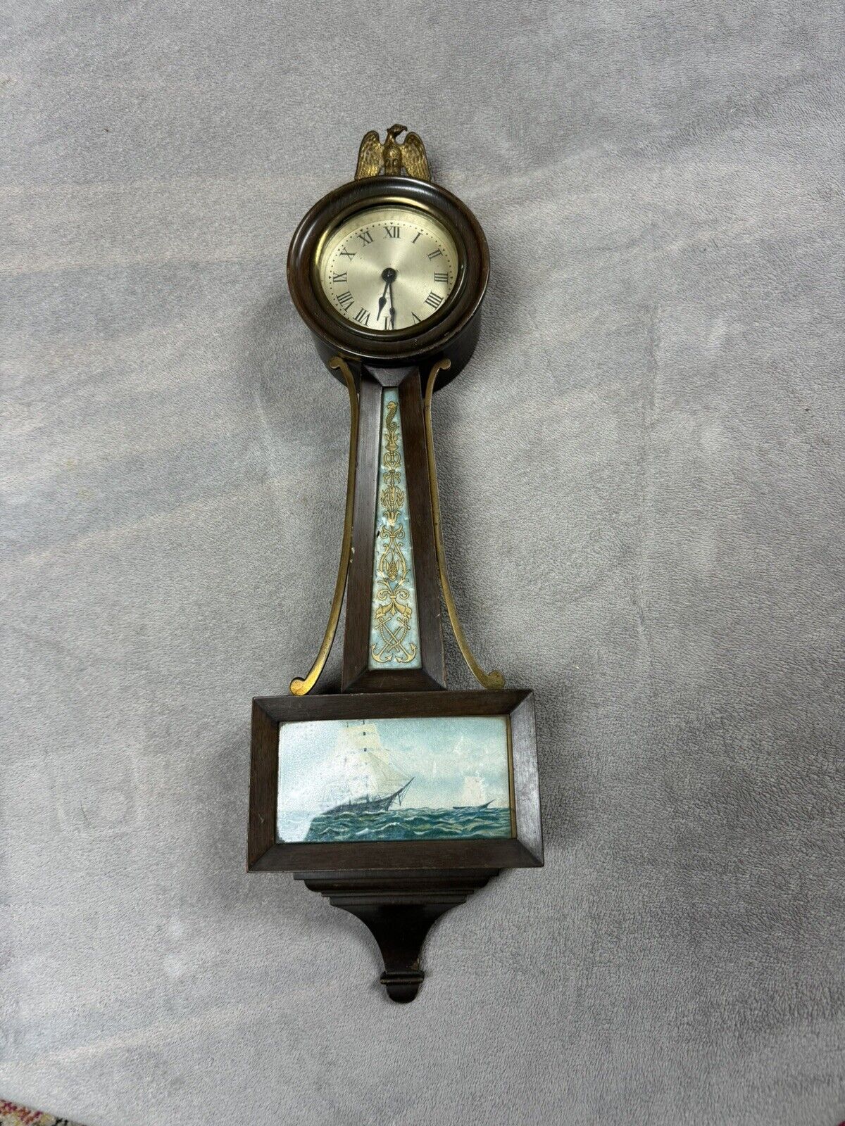Vintage Seth Thomas Wind Up Wall Clock Nautical Theme 21