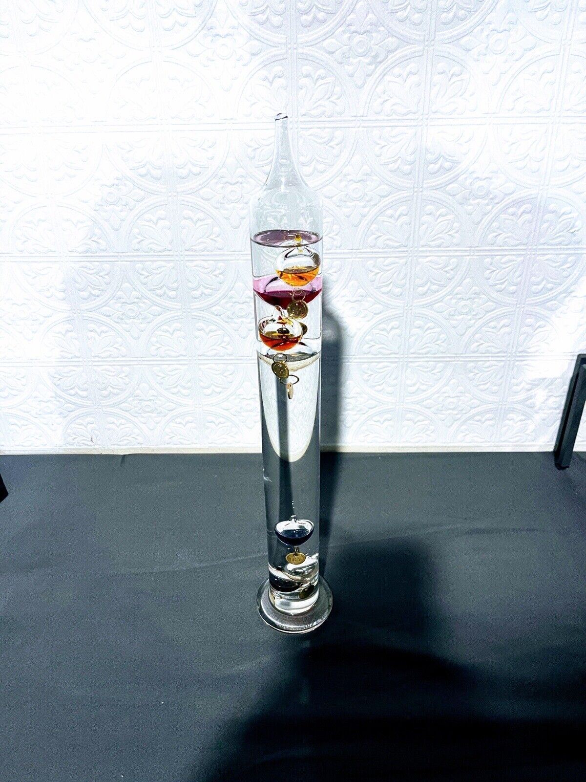 Large Galileo Thermometer Glass Vintage Handblown Collector's Art Glass