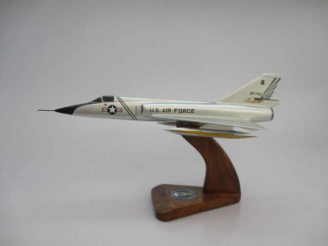 F-106 Delta Dart F106 Aircraft Desktop Mahogany Kiln Dried Wood Model Small New
