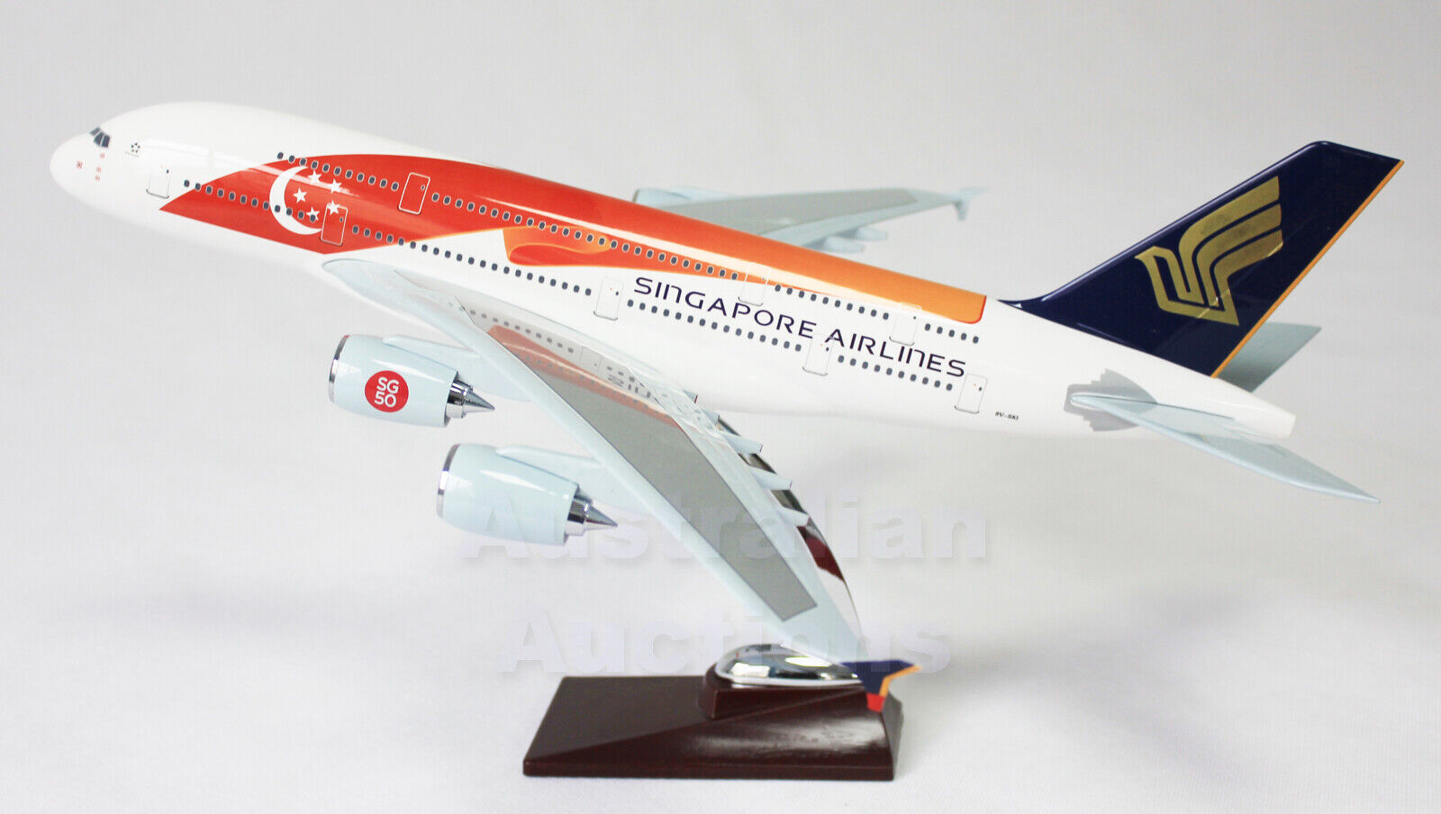 Singapore Airways 50 th Anniversary A380 Large Plane Model Apx 47Cm Solid Resin 