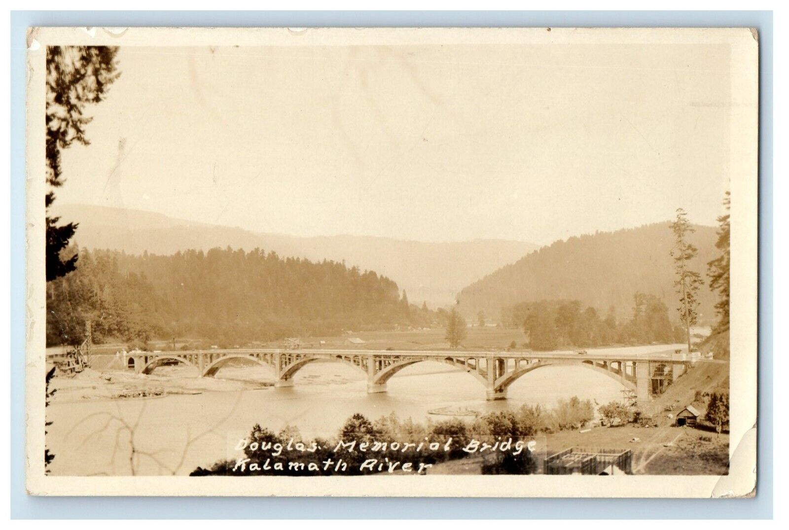 c1930\'s Douglas Memorial Bridge Kalamath River RPPC Photo Vintage Postcard