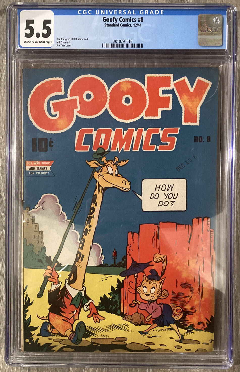 1944 Goofy Comics #8 CGC 5.5 Golden Age Jim Tyler Cover