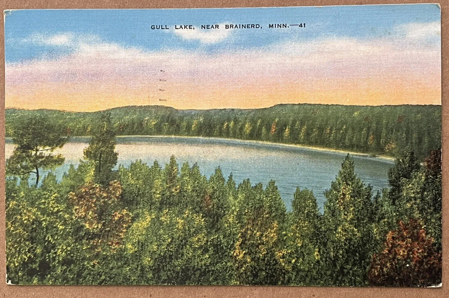 Brainerd Minnesota Gull Lake Vintage Linen Postcard c1940