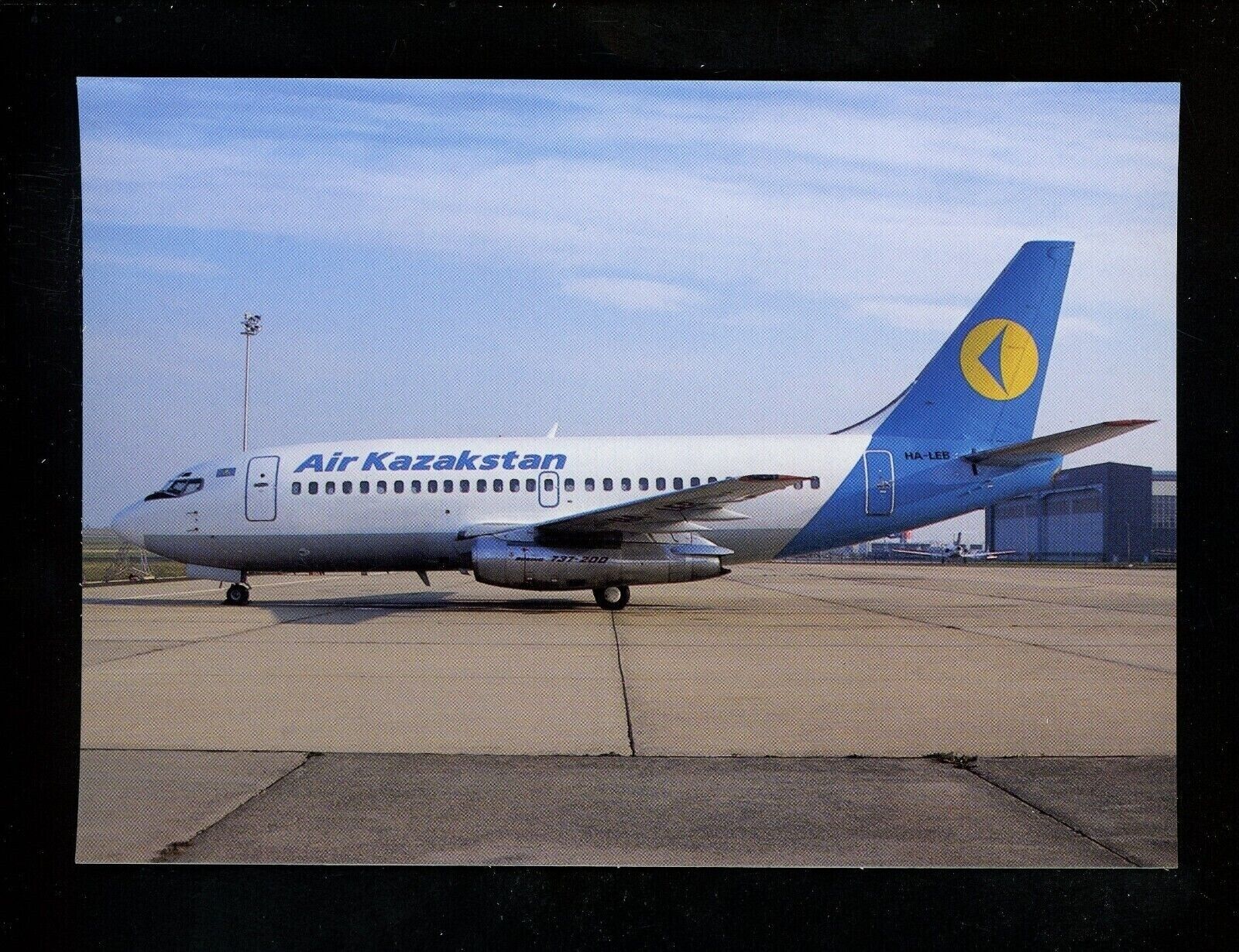 Aviation Airplane Airline postcard AIR KAZAKSTAN B-737-2M8 at Budapest OKC A369