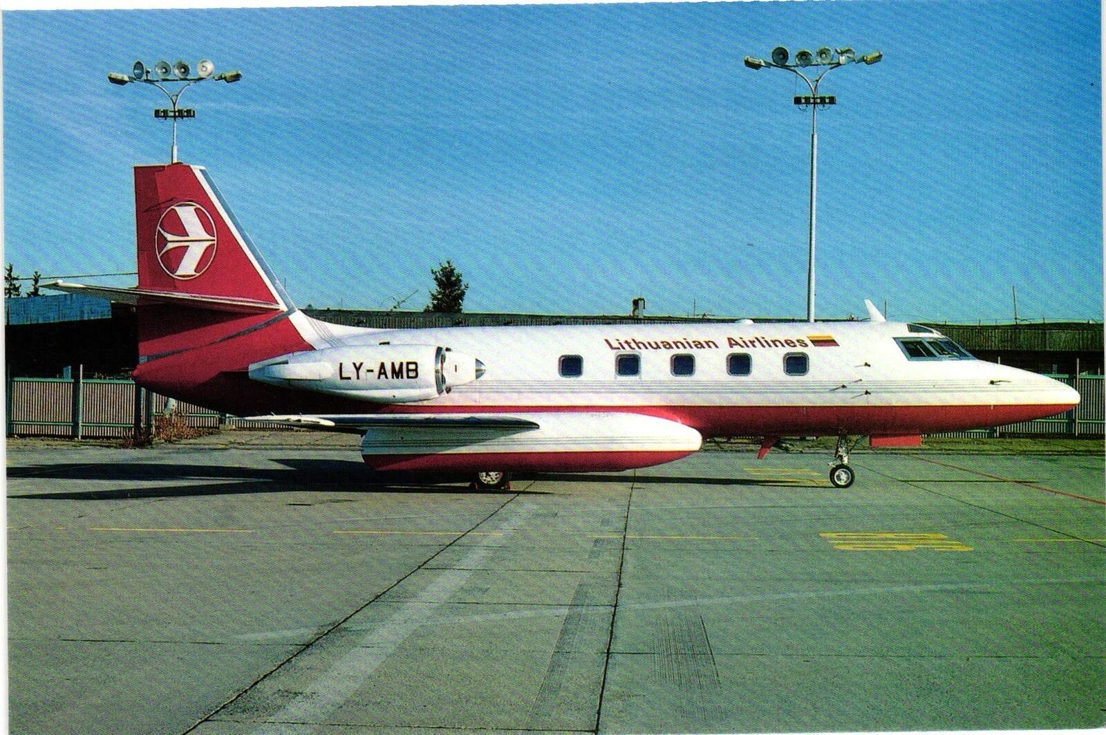 Vintage Postcard 4x6- Lithuanian Airlines L-1329 Jetstar, LY-AMB, Praha
