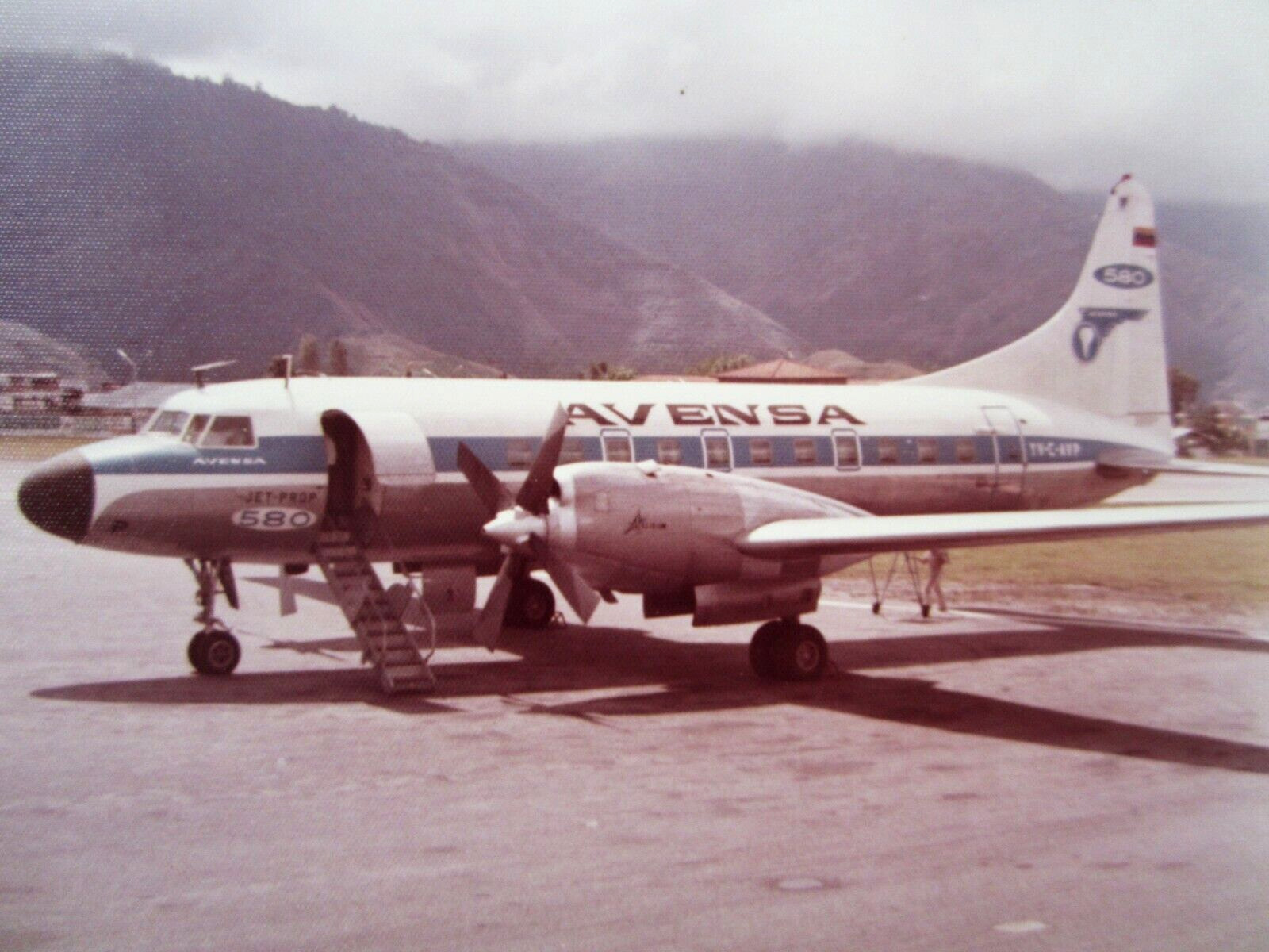 Vintage Avensa Airlines Aircraft Photos Convair 580 Merida Venezuela Staff 1974