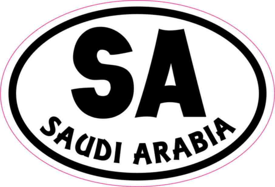 3X2 Oval SA Saudi Arabia Sticker Vinyl Travel Cup Decals Sticker Bumper Decal