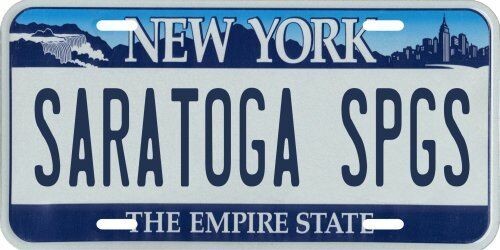 Saratoga Springs New York Metal License Plate