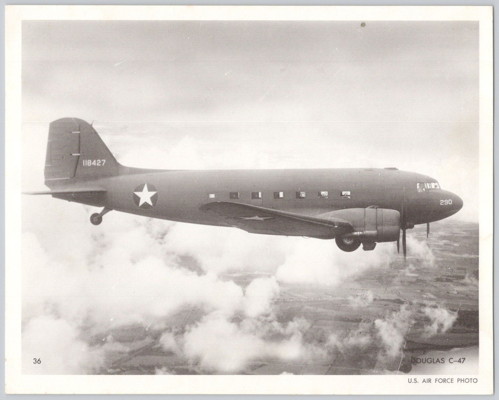 Photograph Douglas C-47 Skytrain Military Transport Vintage Aviation 8x10 Photo