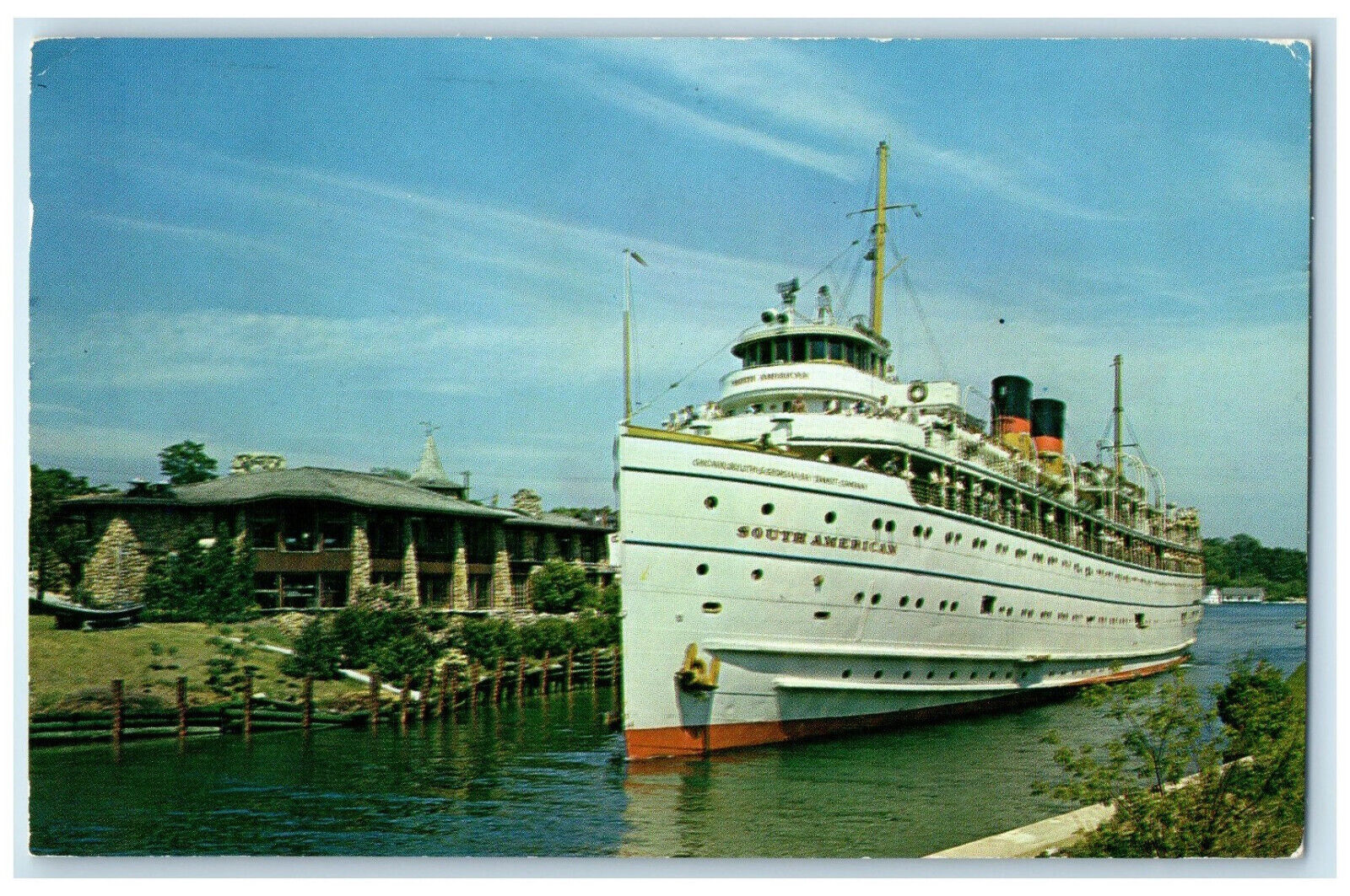 c1950\'s The Georgian Bay Line Sister Ship Charlevoix Michigan MI Postcard