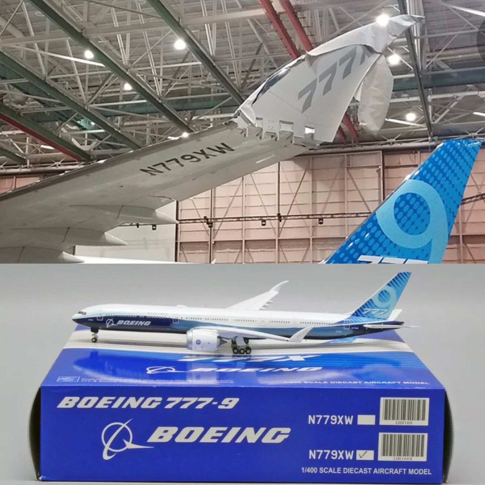 Boeing House Color 777-9X Reg: N779XW JC Wings Scale 1:400 Diecast XX4160X