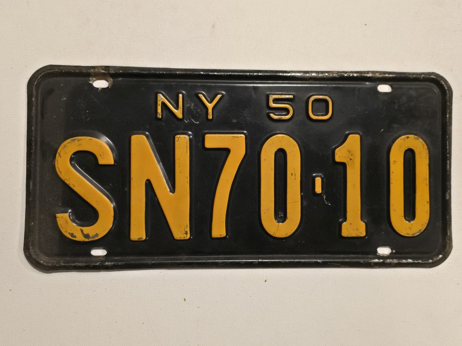 1950 New York license plate SN70-10 - Vintage-Man Cave-Decor-Garage-Shop
